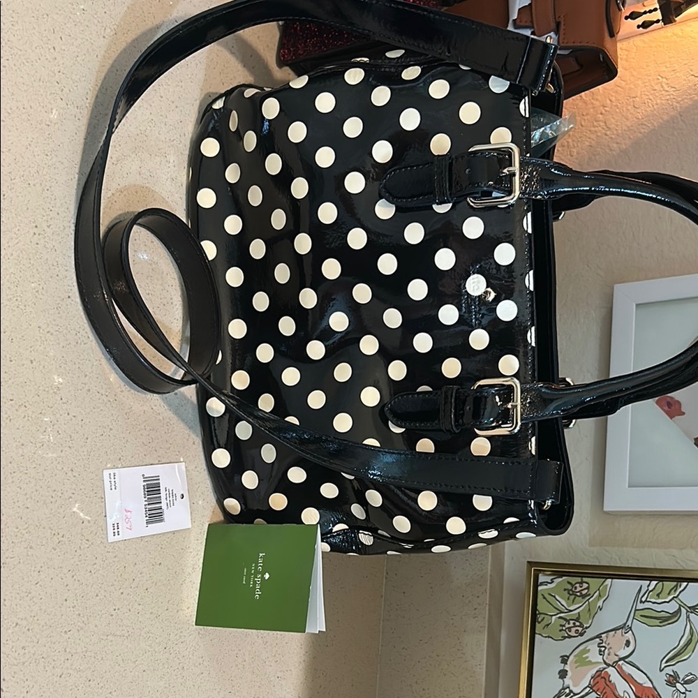 Kate Spade Black and White Polka Dot Tote